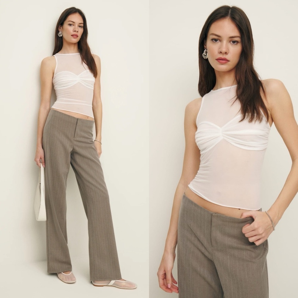NWT Reformation Rose Knit Top in Ivory Size Medium